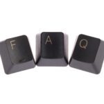 Three keyboard keys with the word faq on them.